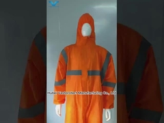 Color naranja SMS 56GSM Tyvek con cinta reflectante estilo cintura sin cubierta de calzado