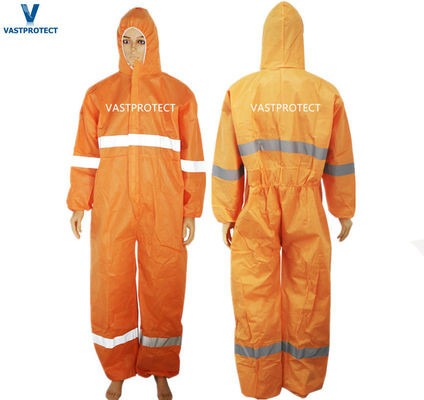 Costo de envío Blanco Naranja SMS Microporoso Sf Mf Abrigos desechables con cinta reflectante