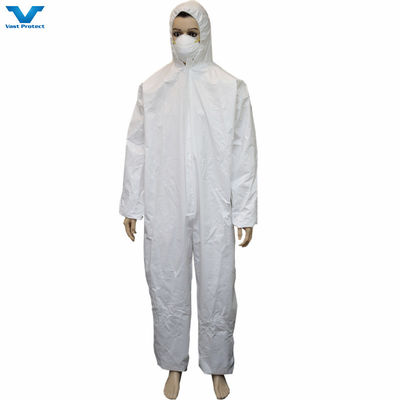 Revestimiento con capucha desechable blanco para función impermeable Material de polietileno