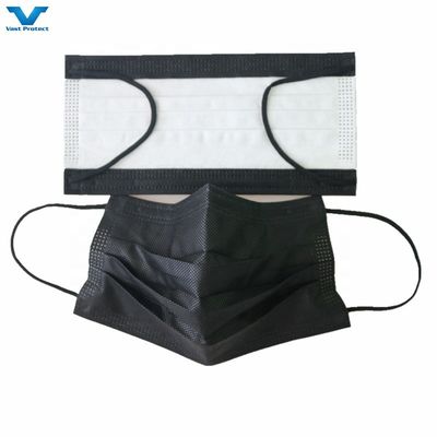 Máscara facial desechable de 3 plies con cerradura en la oreja azul, blanca y negra con certificación CE EN14683