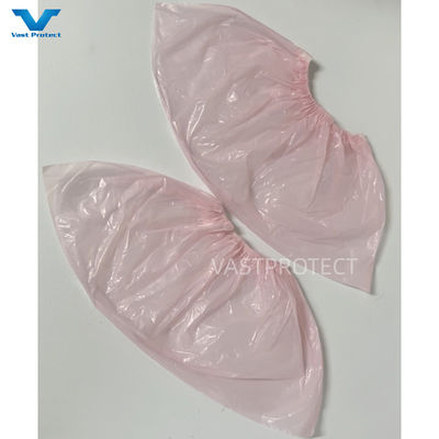 Capa de zapato rosa desechable PE personalizado para laboratorios Material impermeable 17 x 40cm