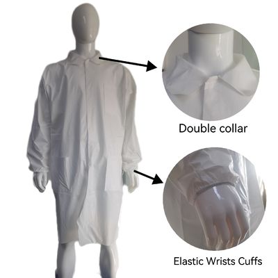 Abrigos de laboratorio de uniforme unisex con esposas elásticas