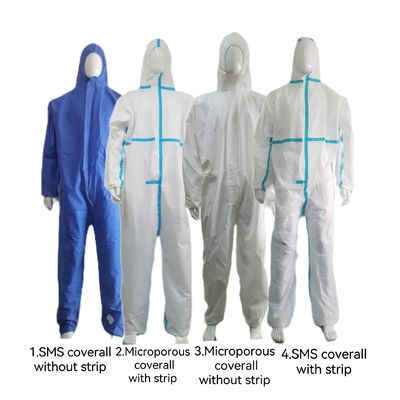 Tipo CE 5 6 Abrigos no tejidos de un solo uso Traje de protección OEM Azul Blanco Naranja