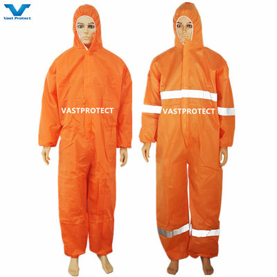 Seguridad industrial Traje de protección SMS microporous en naranja con función a prueba de agua