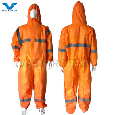 Seguridad industrial Traje de protección SMS microporous en naranja con función a prueba de agua