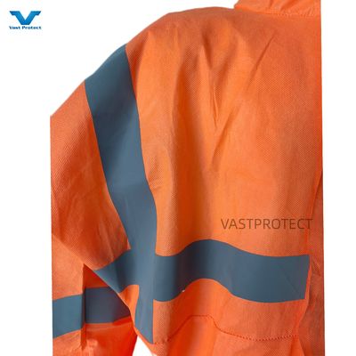 Seguridad industrial Traje de protección SMS microporous en naranja con función a prueba de agua