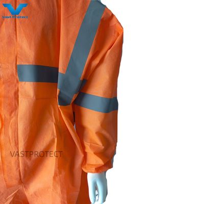 Seguridad industrial Traje de protección SMS microporous en naranja con función a prueba de agua