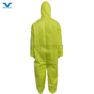 Función antiestática Categoría III Tipo 4 EPI de seguridad industrial Química Abrigos amarillos desechables
