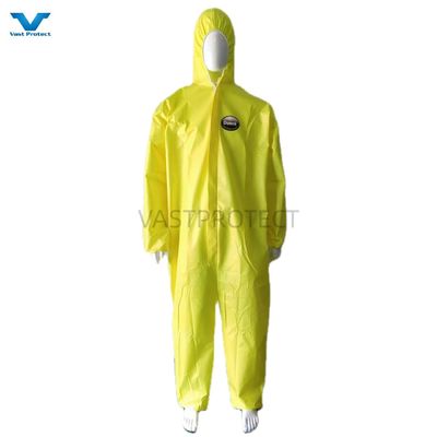 Función antiestática Categoría III Tipo 4 EPI de seguridad industrial Química Abrigos amarillos desechables