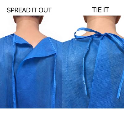 Vestido de aislamiento SMS desechable de grano de sésamo con certificación CE para profesionales médicos