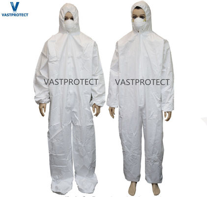EIP de seguridad de la impresión de ropa de protección 50GSM 60GSM 65GSM Tyvek Blancos con capucha