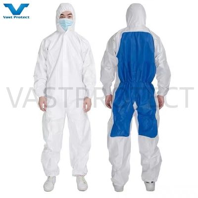VPT621 PPE de seguridad industrial impermeable respirable químico ropa general blanca desechable