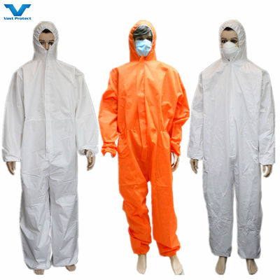 VPT621 PPE de seguridad industrial impermeable respirable químico ropa general blanca desechable