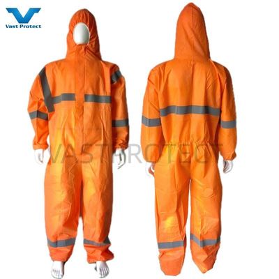 VPT621 PPE de seguridad industrial impermeable respirable químico ropa general blanca desechable