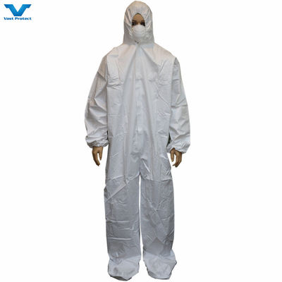 CE Categoría 3 Tipo 5 6 Abrigos desechables de color blanco microporosos con cubierta de botas y duraderos