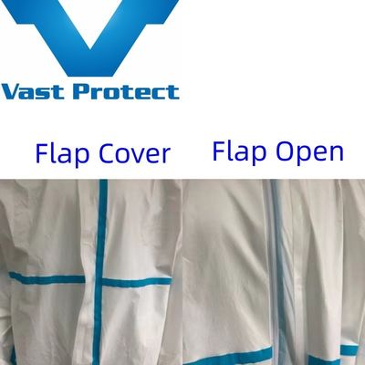Traje blanco microporous desechable y personalizable, recubierto con PP sin cubierta de calzado