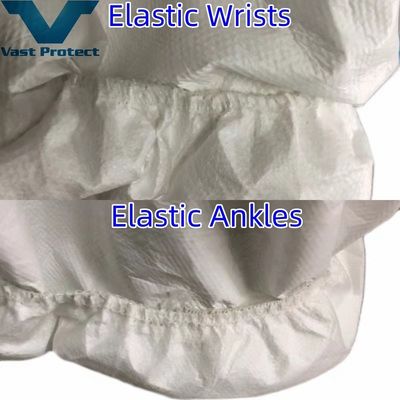 Traje blanco microporous desechable y personalizable, recubierto con PP sin cubierta de calzado