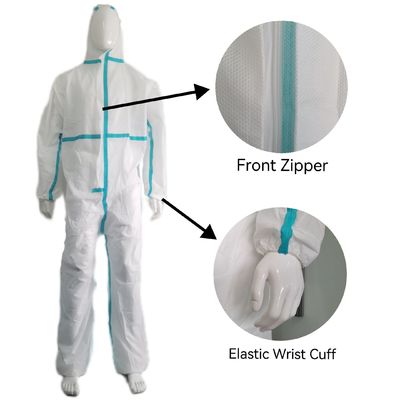 Revestimientos aislantes protectores no tejidos con franjas azul/verde tamaño S-5XL Certificado CE