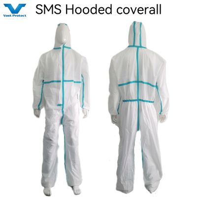175*140cm Tipo5/6 Aislamiento de protección desechable Cobertura 55-70GSM SMS No tejido