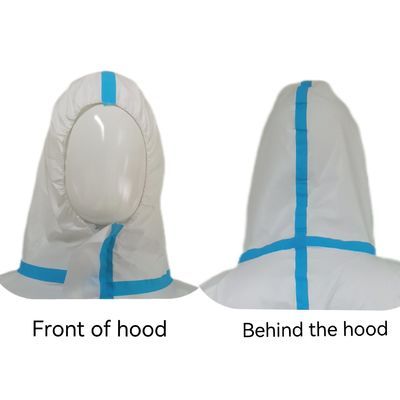 55GSM-70GSM Micro poroso protector con capucha para el trabajo con ropa de seguridad química con banda de palillo
