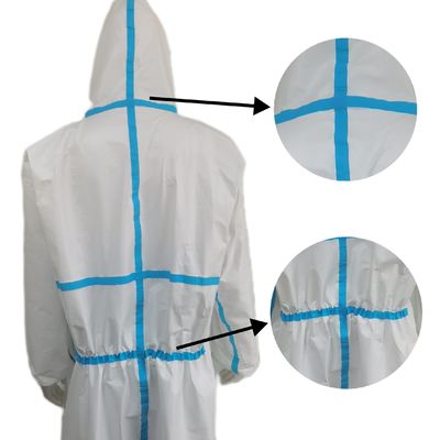 Comodines protectores de película microporosa con capucha blanca con muestras de tiras de palo