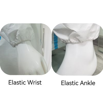 Comodines protectores de película microporosa con capucha blanca con muestras de tiras de palo