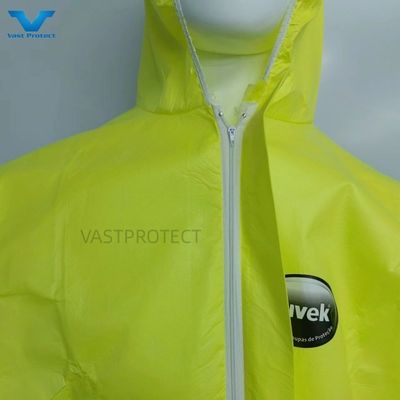 Protección contra químicos amarillo ISO con capucha de ropa desechable OEM personalización industrial