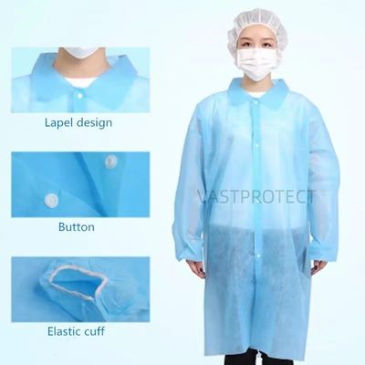 Vestidos de trabajo desechables de primavera otoño prenda de laboratorio industrial de PP