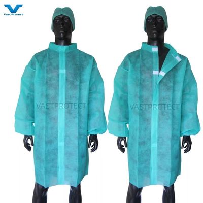 Abrigos de laboratorio desechables, impermeables, no tejidos, ropa de trabajo uniforme, modelo microporous NO. VPT-501