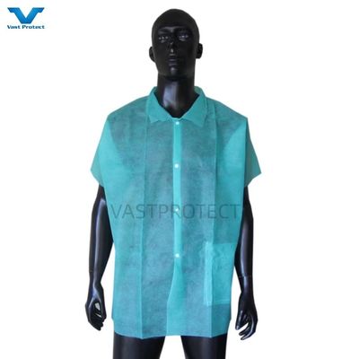 Abrigos de laboratorio desechables, impermeables, no tejidos, ropa de trabajo uniforme, modelo microporous NO. VPT-501