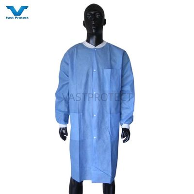 Abrigos de laboratorio desechables, impermeables, no tejidos, ropa de trabajo uniforme, modelo microporous NO. VPT-501
