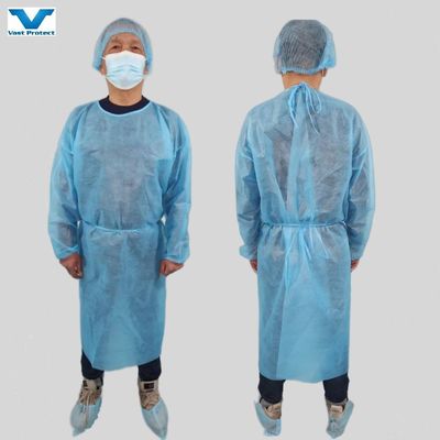 Vestido quirúrgico hipoalergénico transpirable con puños de punto para adultos