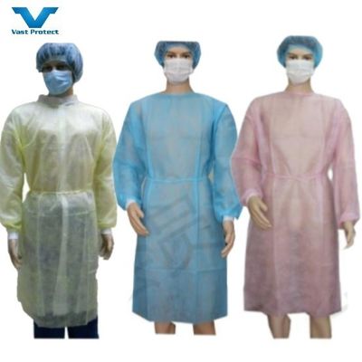 Vestido quirúrgico hipoalergénico transpirable con puños de punto para adultos