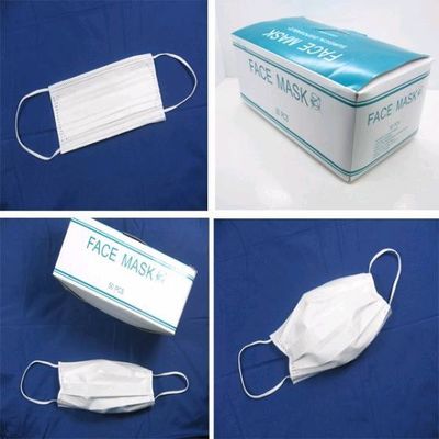 Máscara facial desechable no tejida de 3 pliegues