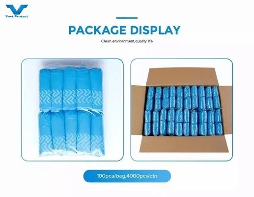 Estilo elástico desechable PP 10-30g Azul Antideslizante Impreso Capa de calzado profesional