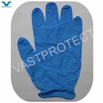 Guantes de nitrilo desechables de 9 pulgadas de polvo azul V201 con opción de personalización