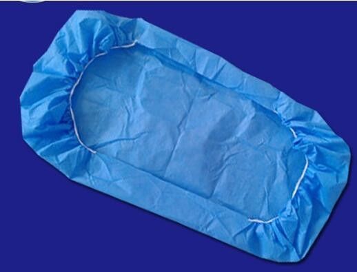 80 * 200cm Personalización de ropa de cama desechable de tejido no tejido en blanco azul