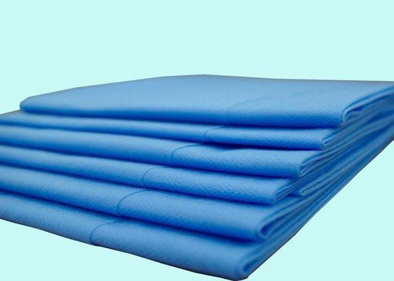 80 * 200cm Personalización de ropa de cama desechable de tejido no tejido en blanco azul