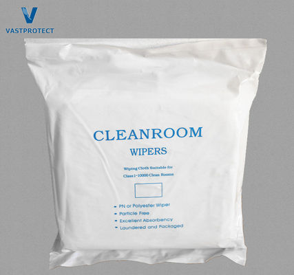 Limpiador de cuarto limpio de microfibra con personalización Blanco ESD libre de lino 100% poliéster