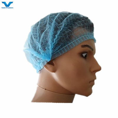 18&quot; 21&quot; No tejido de PP Single Double Elastic Clip Strip Bouffant Hairnet Mob Cap Selección de color Blanco