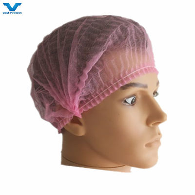 18&quot; 21&quot; No tejido de PP Single Double Elastic Clip Strip Bouffant Hairnet Mob Cap Selección de color Blanco