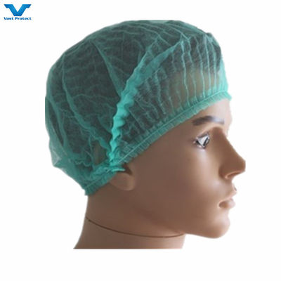 18&quot; 21&quot; No tejido de PP Single Double Elastic Clip Strip Bouffant Hairnet Mob Cap Selección de color Blanco