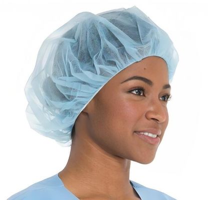 V102 Blanco de 21 pulgadas Chefs Bouffant Caps Largo de cabello para el servicio de comida de restaurantes
