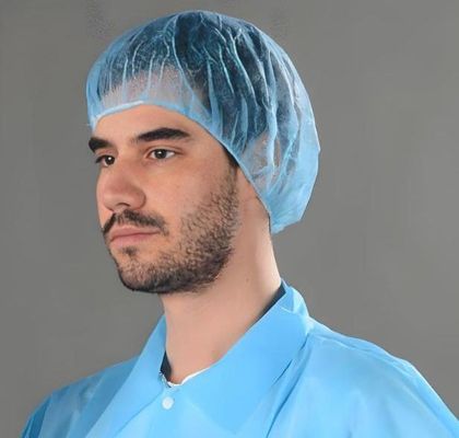 V102 Blanco de 21 pulgadas Chefs Bouffant Caps Largo de cabello para el servicio de comida de restaurantes