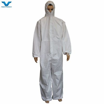 Categoría 3 Tipo 56 Traje de protección de tejido no tejido de polipropileno desechable con microporo