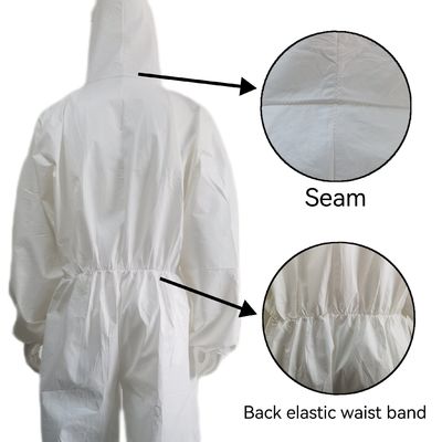 Revestimiento de ropa interior de polipropileno blanco, impermeable y transpirable, con muñeca elástica y sin cubierta de calzado