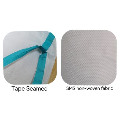 175*140cm aislamiento protector desechable SMS con costura de cinta adhesiva