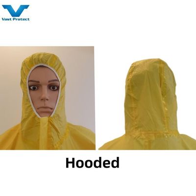 VASTPROTECT-609 Camisa de protección de una sola vez amarilla resistente a los productos químicos 175*140cm