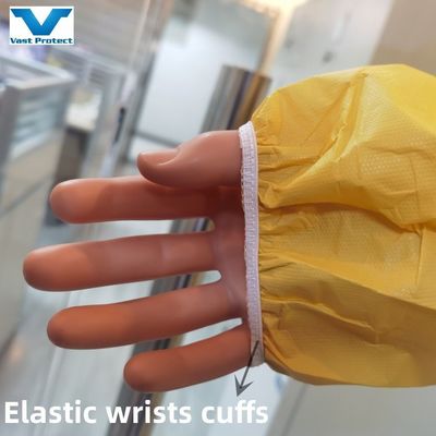 VASTPROTECT-609 Camisa de protección de una sola vez amarilla resistente a los productos químicos 175*140cm