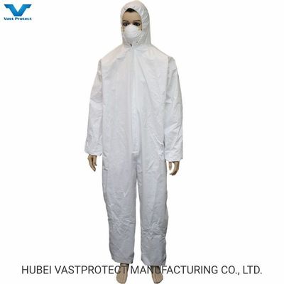 DuPont Tyvek Pintura blanca desechable Hazmat Tychemical Trabajo de cubierta Calderas Traje de seguridad de trabajo con collar de capucha